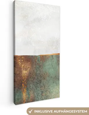 Produktbild von MuchoWow® - Leinwandbilder - Abstrakt - Luxus - Gold, Wandbild, Wanddeko Bilder Wohnzimmer, 20x40 cm