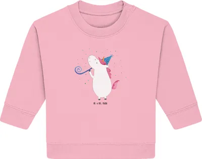 Produktbild von Mr. & Mrs. Panda Organic Baby Pullover Einhorn Party 12. - 18. Monat - Baumwolle Pink - Geschenk, Geburtstag, Club, Konfetti, Disco, Unicorn, Bullover
