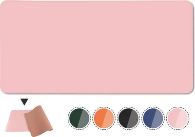 Image de Sous-main Topchances,Tapis de bureau en cuir PU,Tapis de souris,Protection de bureau antidérapante,Bloc-notes de bureau imperméable pour le bureau et la maison(90cmx45cm, rose)