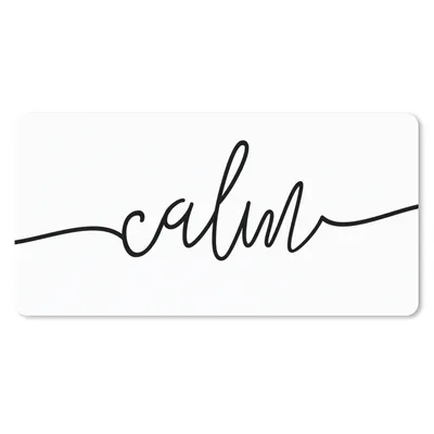 Produktbild von MuchoWow® Schreibtischunterlage Zitate - 'Calm' - Sprichwort - Schwarz und weiß 80x40 cm - XXL Mauspad - Gaming Mauspad