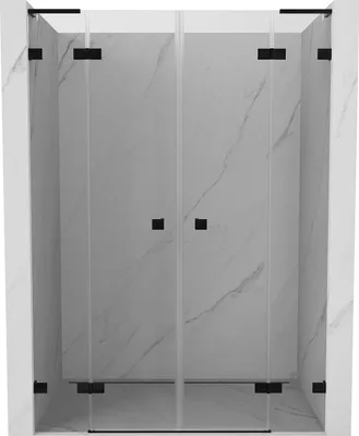 Produktbild von Mexen Lunar L Duo Duschdrehtüren 160 , transparent, schwarz - 834DL-160-000-70-00