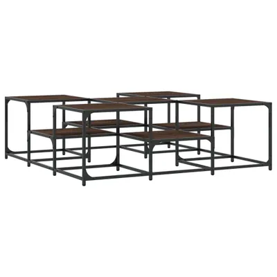 Image de vidaXL Table basse marron imitation chêne 121x121x40 cm Bois composite