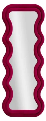 Immagine prodotto di Specchio da parete Emily wavy in velluto fucsia 67x166 cm