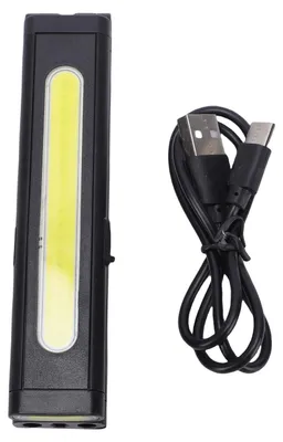Obrázok produktu pre Pracovná lampa COB-LED s magnetickou základňou, pravítkom, dobíjateľná, prenosná vrecková svietidlo na kontrolu, opravy áut, núdzové situácie