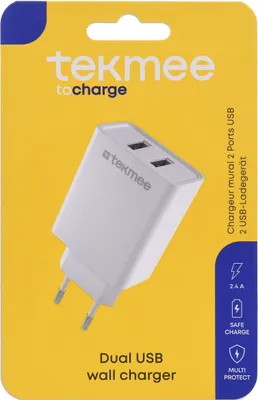 Produktbild von TEKMEE 40 43 01 83 Ladeadapter 2x USB-A weiß