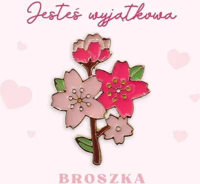 Produktbild von Eine Brosche als Geschenk mit vier rosa Blumen – Be-Happy Gifts