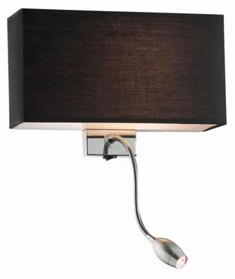Produktbild von Ideal Lux HOTEL AP2, Oberfläche, Rechteck, 2 Glühbirne(n), IP20, Schwarz, Chrom