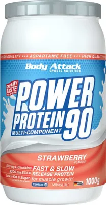 Produktbild von Body Attack Power Protein 90 – 1 kg Strawberry Cream
