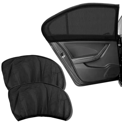 Immagine prodotto di Set di 2 tende parasole per finestrini laterali auto, con zanzariera, colore nero, protezione UV