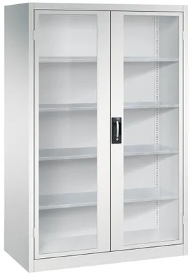 Produktbild von Großraum-Werkzeugschrank mit Sichtfenstertüren, 4 Verstellböden, BxTxH 1200x600x1950 mm, RAL 7035