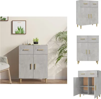 Image de vidaXL Sideboard gris béton 69,5x34x89 cm Bois composite - Sideboards