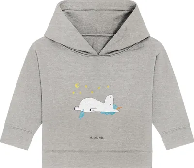 Produktbild von Mr. & Mrs. Panda Organic Baby Hoodie Einhorn Sternenhimmel 12. - 18. Monat - Heather Grey - Geschenk, Kapuzenshirt, Unicorn, Verrückt, Sterne, Einhörner