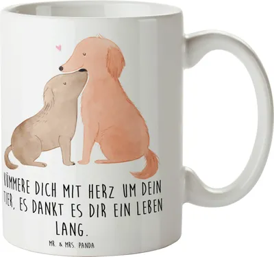 Produktbild von Mr. & Mrs. Panda Motivtasse Haustiere pflegen - Weiß - Geschenk, Kaffeetasse, Henkelbecher, Zuneigung, Fürsorge für Tiere, Becher, Ermutigung, Tasse, Zuversicht, Teetasse