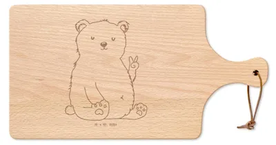 Produktbild von Mr. & Mrs. Panda Schneidebrett Eisbär Faul - Transparent - Geschenk, Homeoffice, Büro, Bär, Teddy, Holzbrett, Frühstücksbrettchen, Arbeit, Hackbrett, Entspannen, Brett