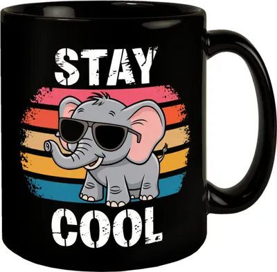 Produktbild von Elefant mit Sonnenbrille - Stay Cool Kaffeebecher