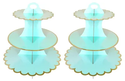 Productafbeelding van 2-Pack Kartonnen Cake Stand voor Verjaardagsfeesten en Bruiloften