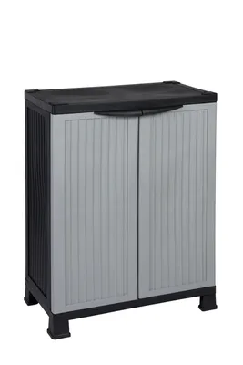 Produktbild von Kreher Kunststoffschrank 'NOBLE' mit einem Einlegeboden in Schwarz/Grau
