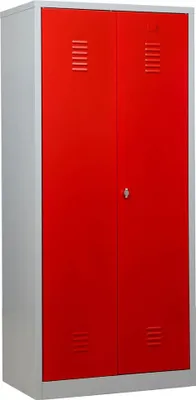 Produktbild von Gürkan Spind lichtgrau, feuerrot 103934, 1 Schließfach 80,0 x 50,0 x 180,0 cm