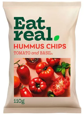 Produktbild von Eat Real Hummus Chips Tomato and Basil 110g