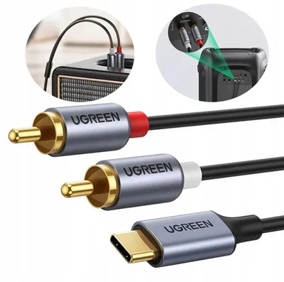Image de Câble Audio Ugreen USB-C vers 2x RCA Stéréo Hi-Fi 1.5m