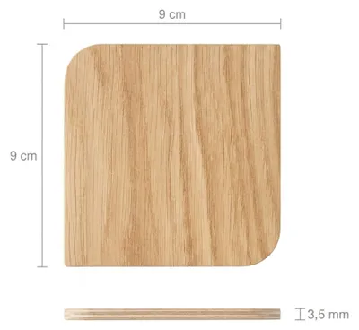 Obrázok produktu pre Sada 6 ks PODSTAVEC POD ŠÁLKU z dubovej preglejky 9 cm PODLOŽKA naolejovaná