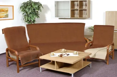 Produktbild von Überwurf für Sofa Kira PLUS 3+1+1 braun/beige