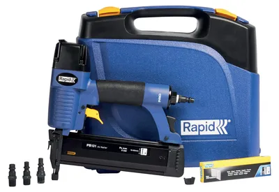 Image de Rapid Tools 5000054 Cloueuse pneumatique Rapid PRO PB131, bleue, dans un coffret