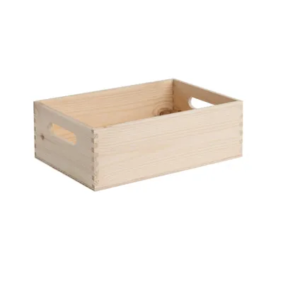 Produktbild von Holzkiste ohne Deckel mit Griffen für verschiedene Produkte – Innenmaße: 30X20X10 | Für Heimwerkerarbeiten, Hochzeitsgeschenke, Geschenkkörbe sowie Lebensmittel- und Weinprodukte – PT01A, 46x24x23