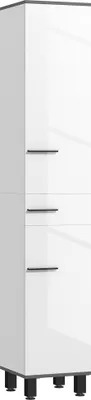 Produktbild von HOMCOM Moderne Badsäule mit Schublade, 2 Schränken, platzsparender Badhochschrank mit 2 Türen und verstellbaren Einlegeböden, 34x32x190 cm, weiß