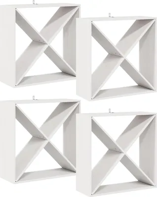 Obrázek produktu pro vidaXL Stojan na víno 4 ks bílý 62 x 25 x 62 cm Borovicový masiv