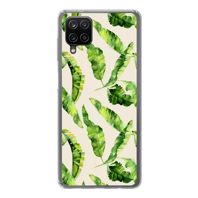 Produktbild von MuchoWow® Handyhülle Schutzhülle Hülle für Samsung Galaxy A12 Blatt - Tropisch - Muster Silikon Softcase Handy Hülle - Bild
