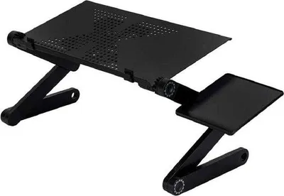 Image de Support ergonomique pour ordinateur portable, noir, avec ventilation