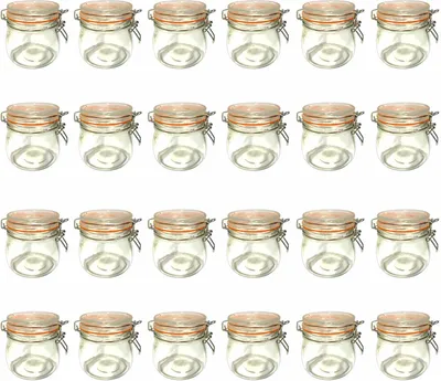 Produktbild von 24er Set Drahtbügelglas 500ml Einmachglas | Einweckglas mit Bügelverschluss | Vorratsglas Einmachgläser