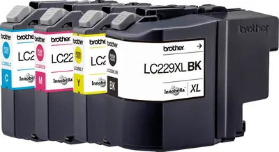 Produktbild von Brother LC-229XLVALBP, Schwarz, Cyan, Magenta, Gelb, 4 Stück(e), 2400 Seiten, 1200 Seiten, Multipack