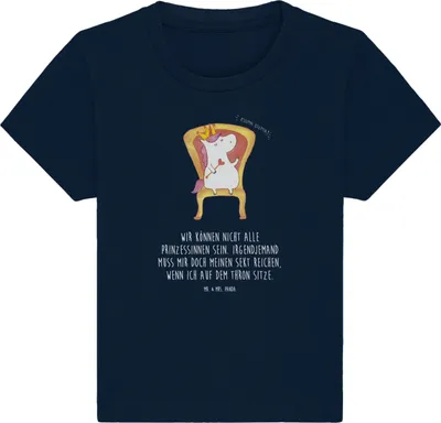 Produktbild von Mr. & Mrs. Panda Babyshirt Einhorn Prinzessin 24. - 36. Monat - French Navy - Geschenk, T-Shirt Baby, Unicorn, Kinder Shirt, Baumwolle, Geburtstagsgeschenk, Geburtstag