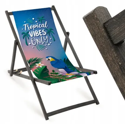 Produktbild von Klappbarer Gartenliegestuhl „Tropical Vibes Only“ – leichte Campingliege für Garten, Balkon und Urlaub