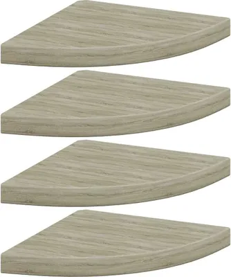 Produktbild von vidaXL Eck-Schweberegale 4 Stk. Eichen-Optik 35x35x3,8 cm MDF