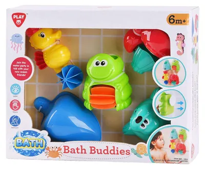 Produktbild von Playgo Badespielzeug Meerestiere Set für Babys - bunte Badfreunde