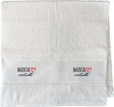 Produktbild von Huuraa Handtuch Maintal verliebt 50x100cm White Baumwolle Handtuch Geschenkidee