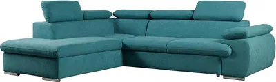 Produktbild von Ecksofa mit Schlaffunktion & Bettkasten - Ecke Links - Türkis - FABIEN