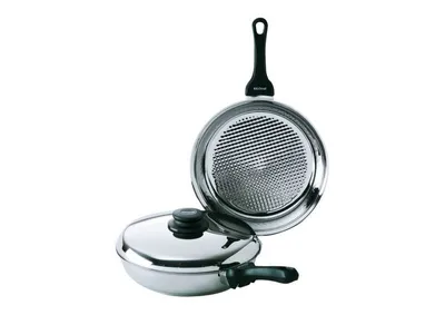 Produktbild von Kelomat Bratpfanne Grillmeister mit Deckel Ø24 cm Edelstahl Induktion