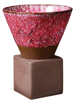 Image de Tasse en céramique triangulaire, forme conique, 200 ml, style japonais, idéale pour le latte, le cappuccino, le thé, cadeau