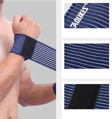Productafbeelding van Jumadas sportieve polsbeschermer – polsbrace – bandage – armband met klittenbandsluiting – 1 stuk – universeel – geschikt voor zowel de linker- als rechterarm – blauw