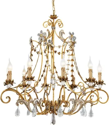 Produktbild von Casa Padrino Luxus Barock Kristall Kronleuchter Antik Gold / Antik Silber Ø 83 x H. 88 cm - Prunkvoller Wohnzimmer Kronleuchter im Barockstil - Luxus Qualität -  Italy