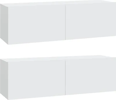 Immagine prodotto di vidaXL Mobile TV a parete 2 pezzi Bianco 100x30x30 cm Materiale ligneo
