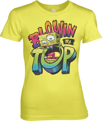 Produktbild von SpongeBob Blowin My Top Girly Tee - Large - Yellow