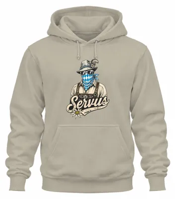 Productafbeelding van Servus, Bayern, lederhosen, traditionele kleding, Wiesn, traditioneel shirt, dirndl, hoodie, sweater met capuchon, natuur, maat M