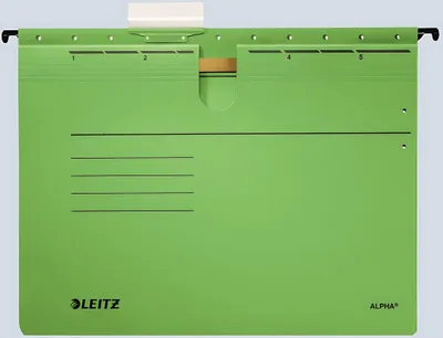 Image de Leitz 1984-00-55 1984 Dossier suspendu ALPHA® - agrafage professionnel, carton Pendarec, vert