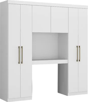 Produktbild von Schrank ANTERO - 6 Türenpaare - Mit Schränken und Stauraum - Länge 200 cm - Farbe Weiß