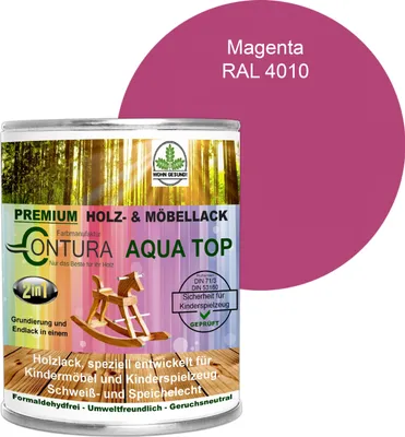 Produktbild von Contura 750ml. Möbellack Lack für Kinderspielzeug Buntlack DIN EN71/3 Buntlack Holzlack - RAL 4010 Magento